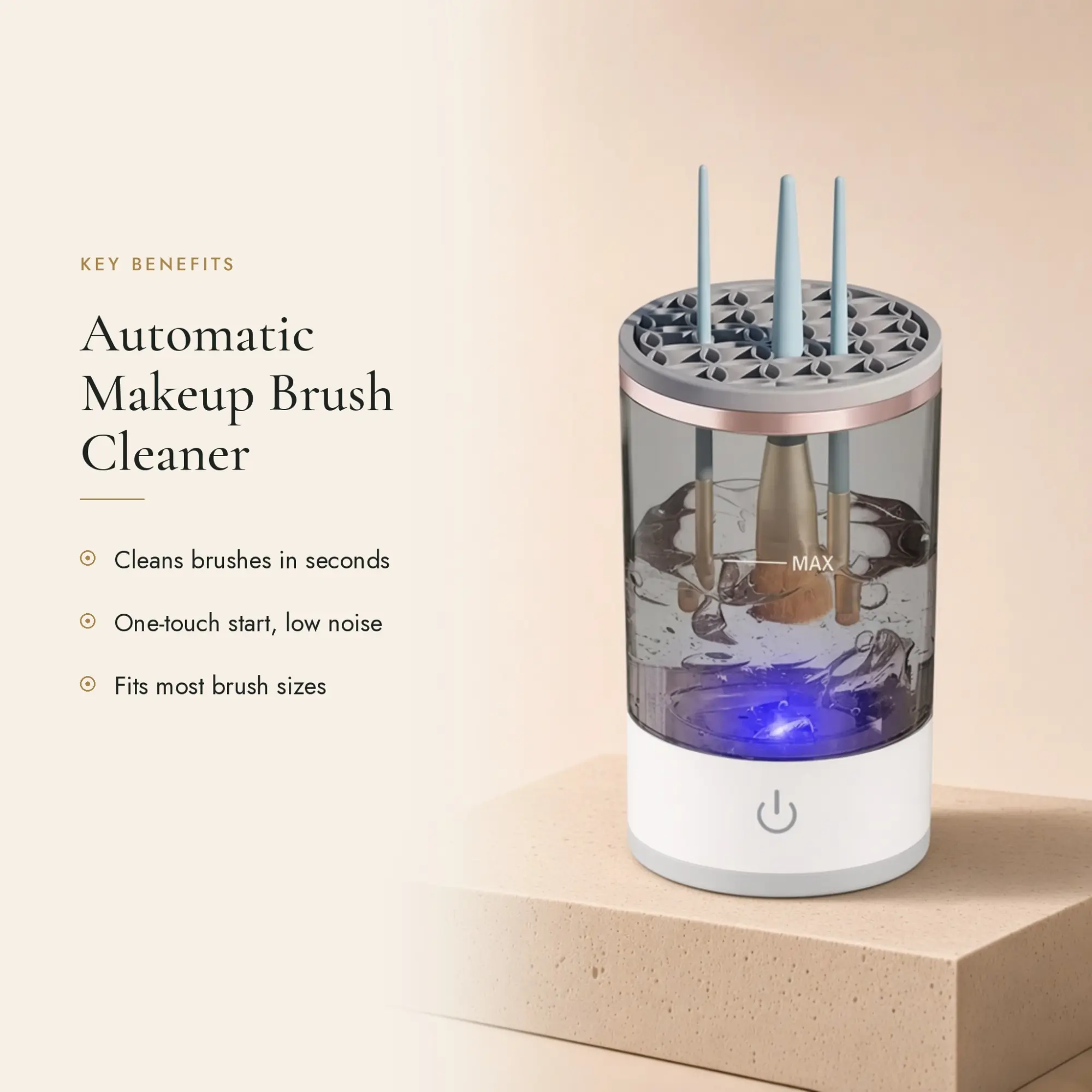 Automatic Makeup Brush Cleaner — key benefits