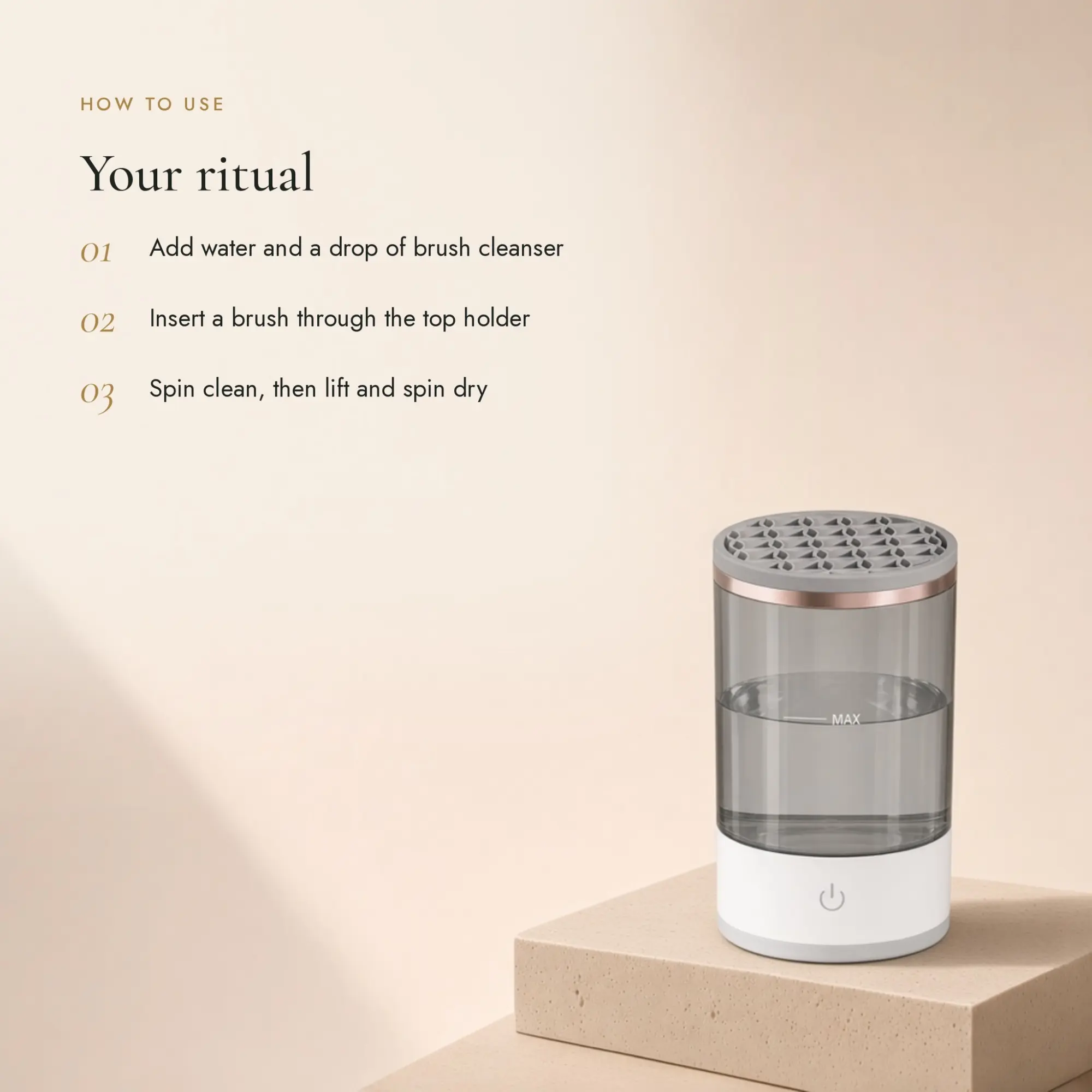 Automatic Makeup Brush Cleaner — how to use