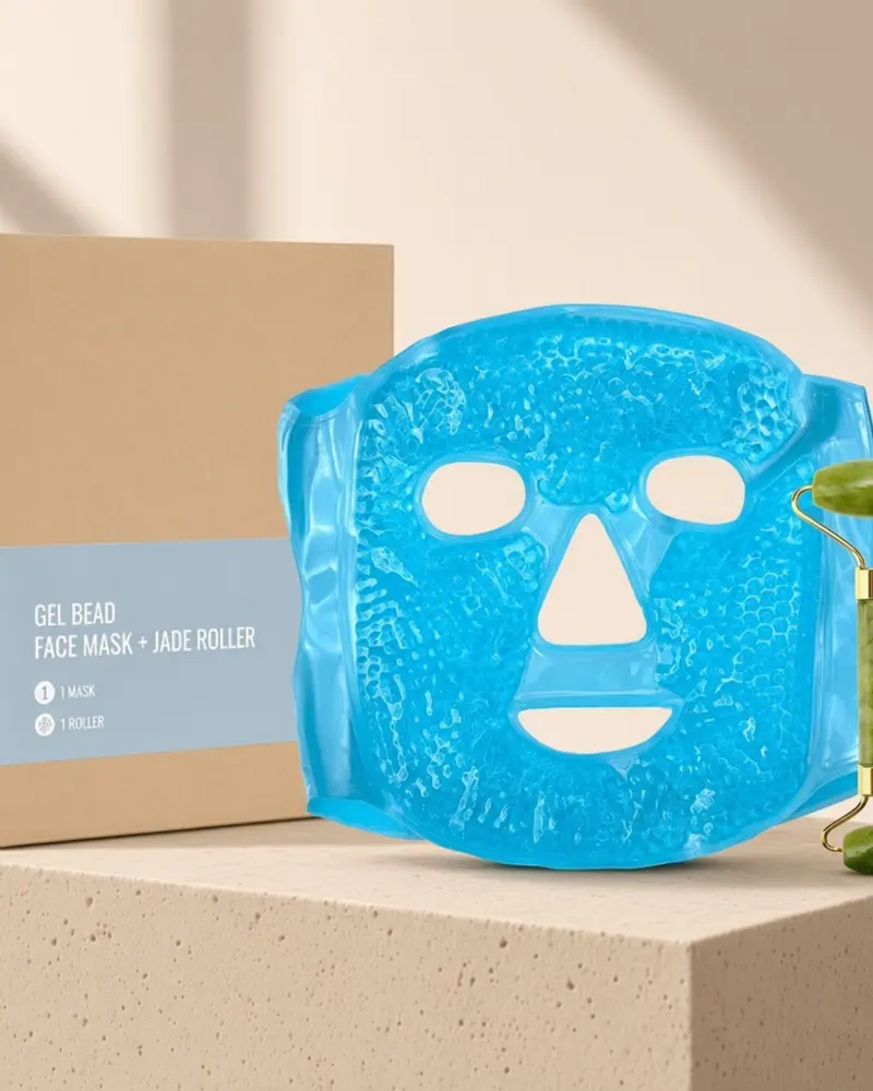 Jade Roller & Cooling Gel Mask Set