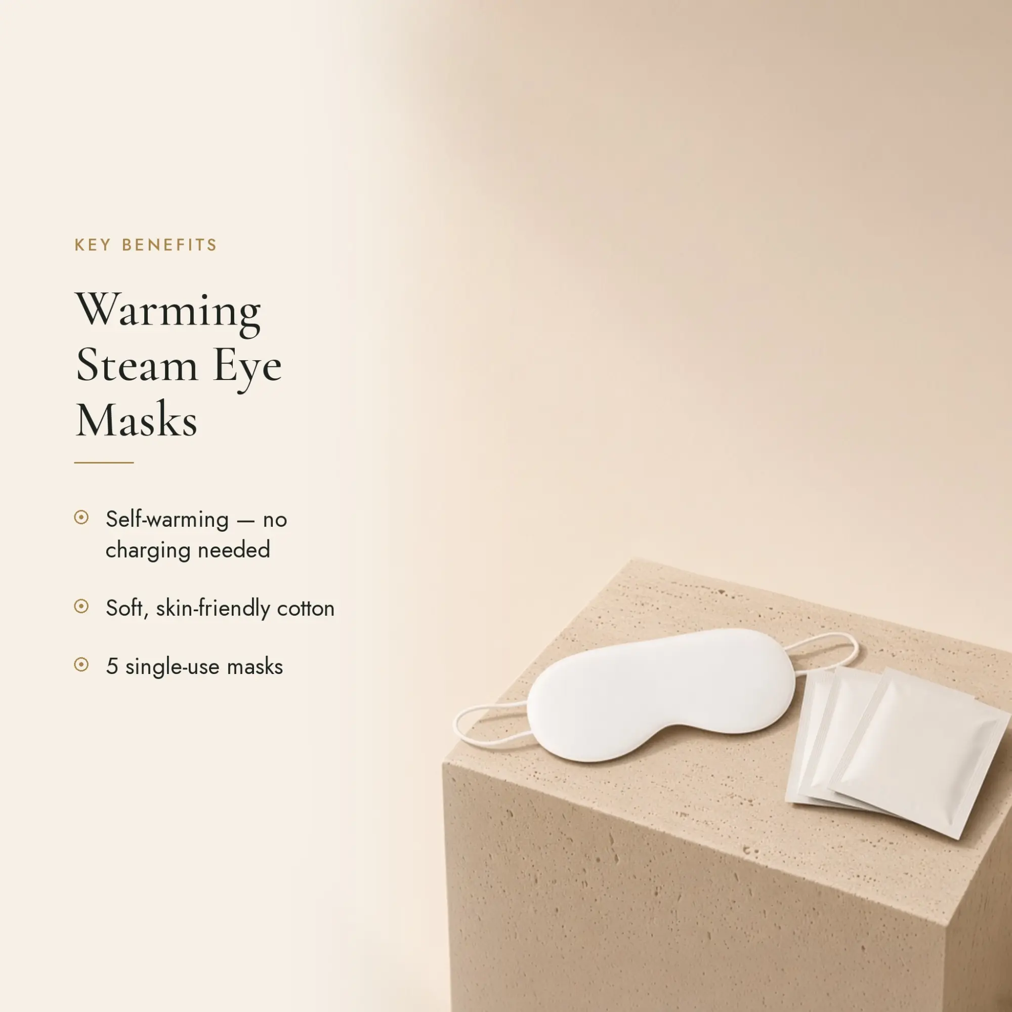 Warming Steam Eye Masks (5-pack) — key benefits